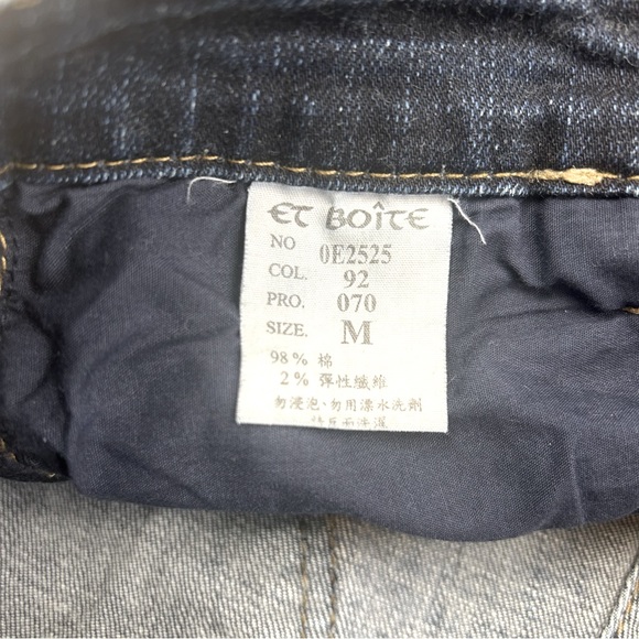 Et Boite Women's Blue Denim Jeans Embroidered Low Rise Skinny Leg Stretch Size M - Picture 5 of 6